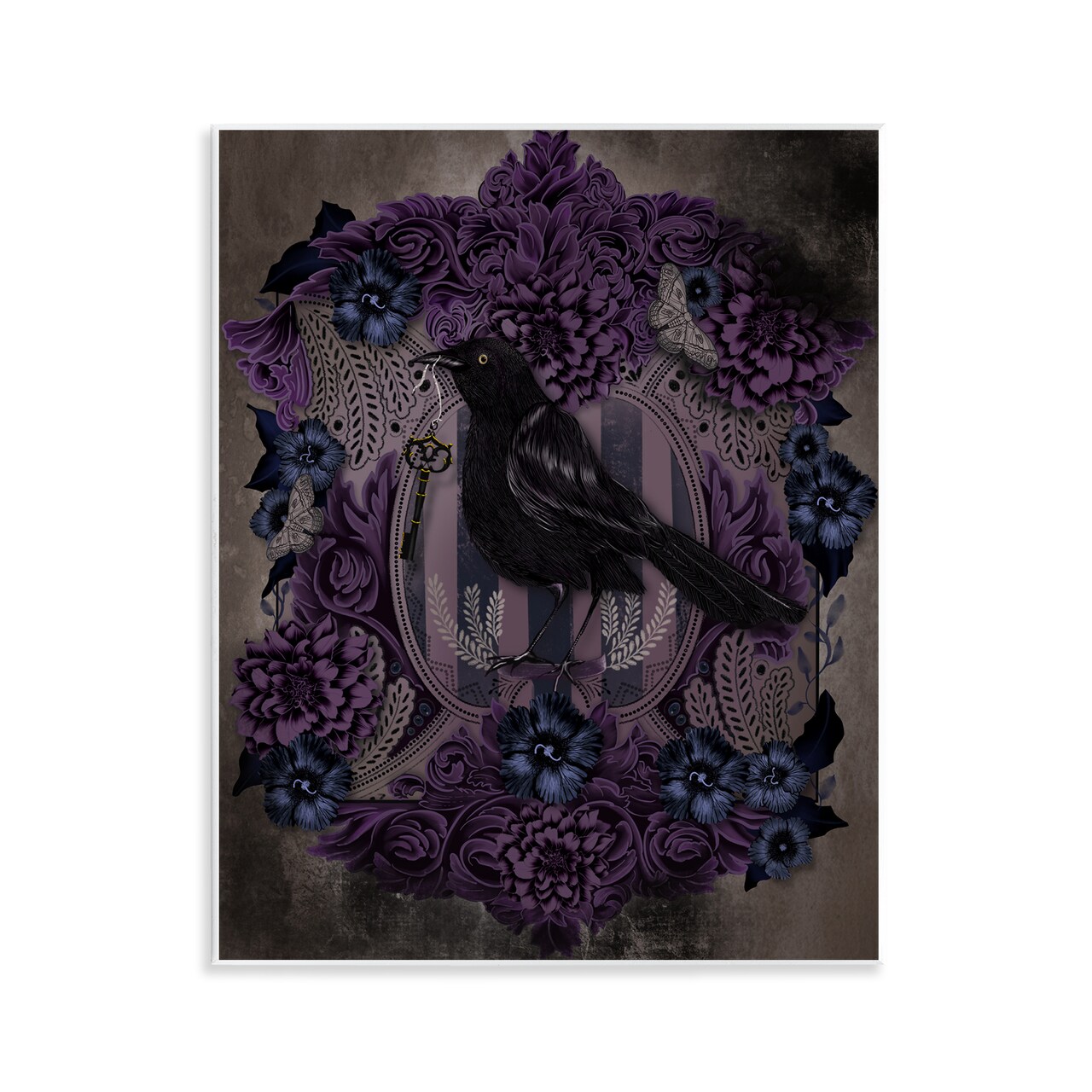 Stupell Industries Raven with Gothic Florals Wall Plaque, design by Lori Mosley